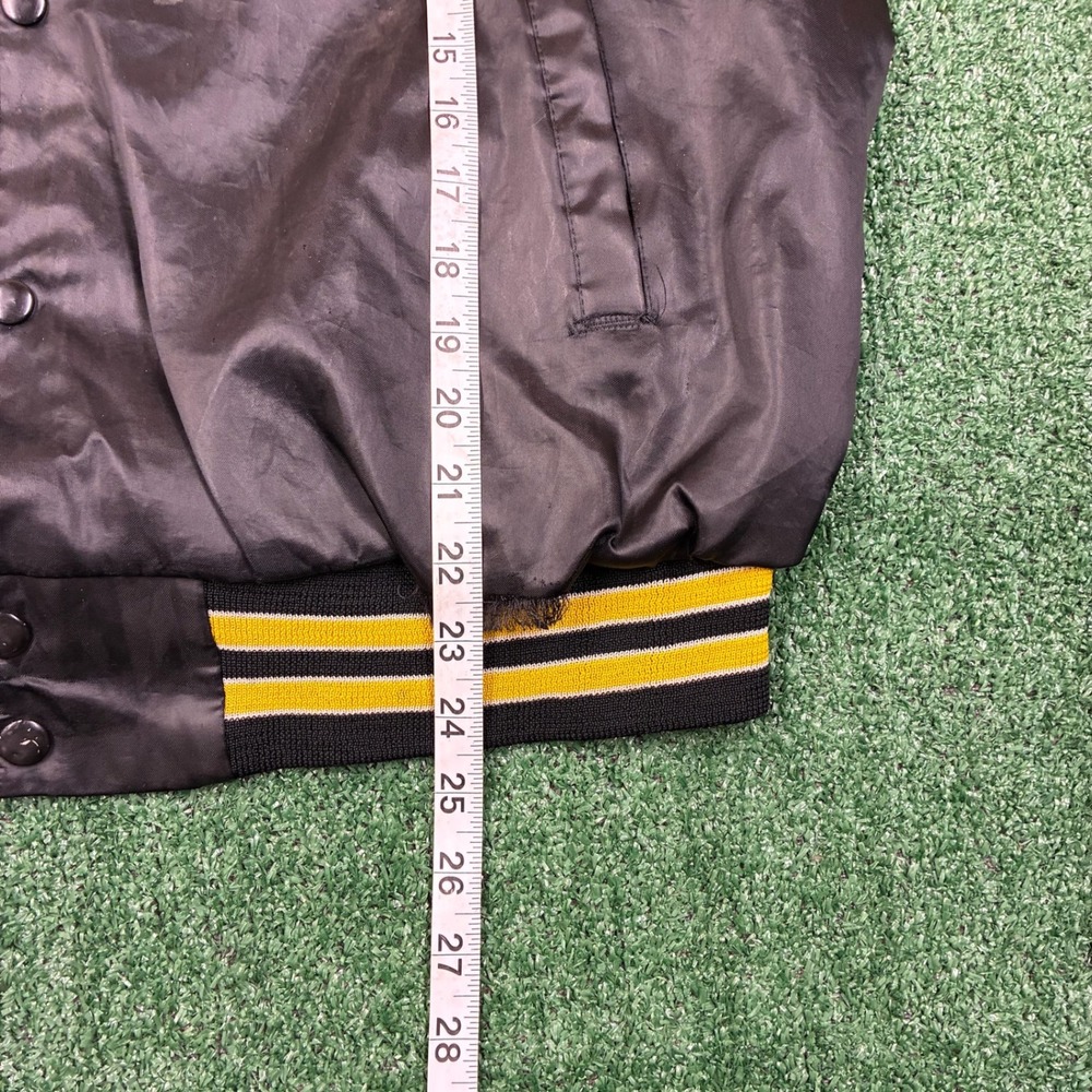 Vintage 1980's NFL Pittsburgh Steelers Embroidered Satin Varsity Bomber Jacket - Picture 6 of 6